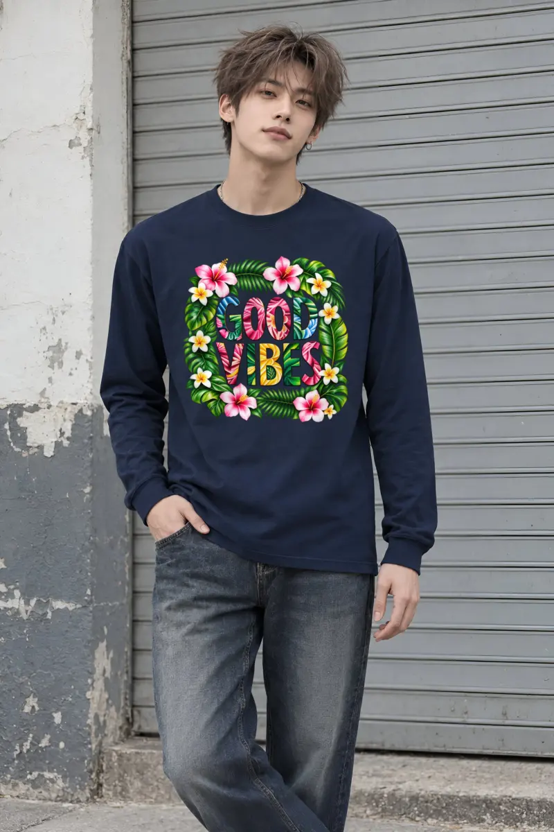 "Good Vibes Blooms" Unisex Longsleeve T-shirt