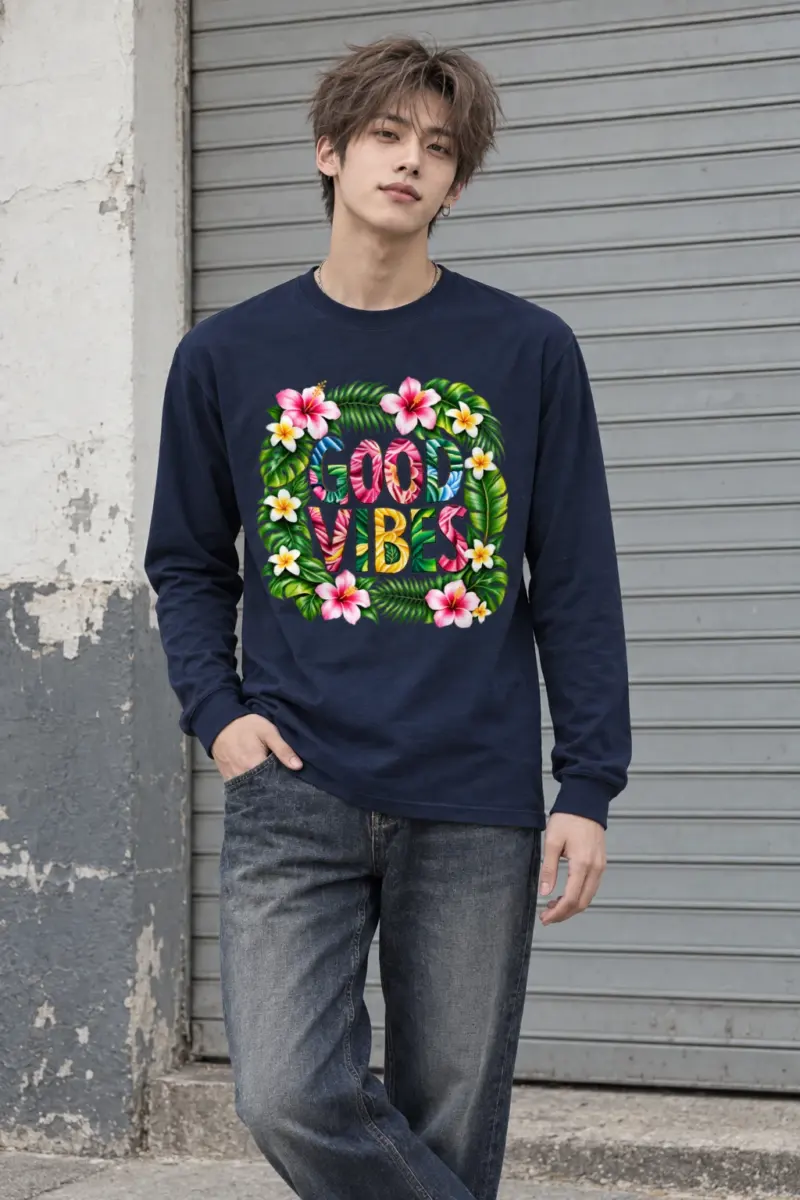"Good Vibes Blooms" Unisex Longsleeve T-shirt