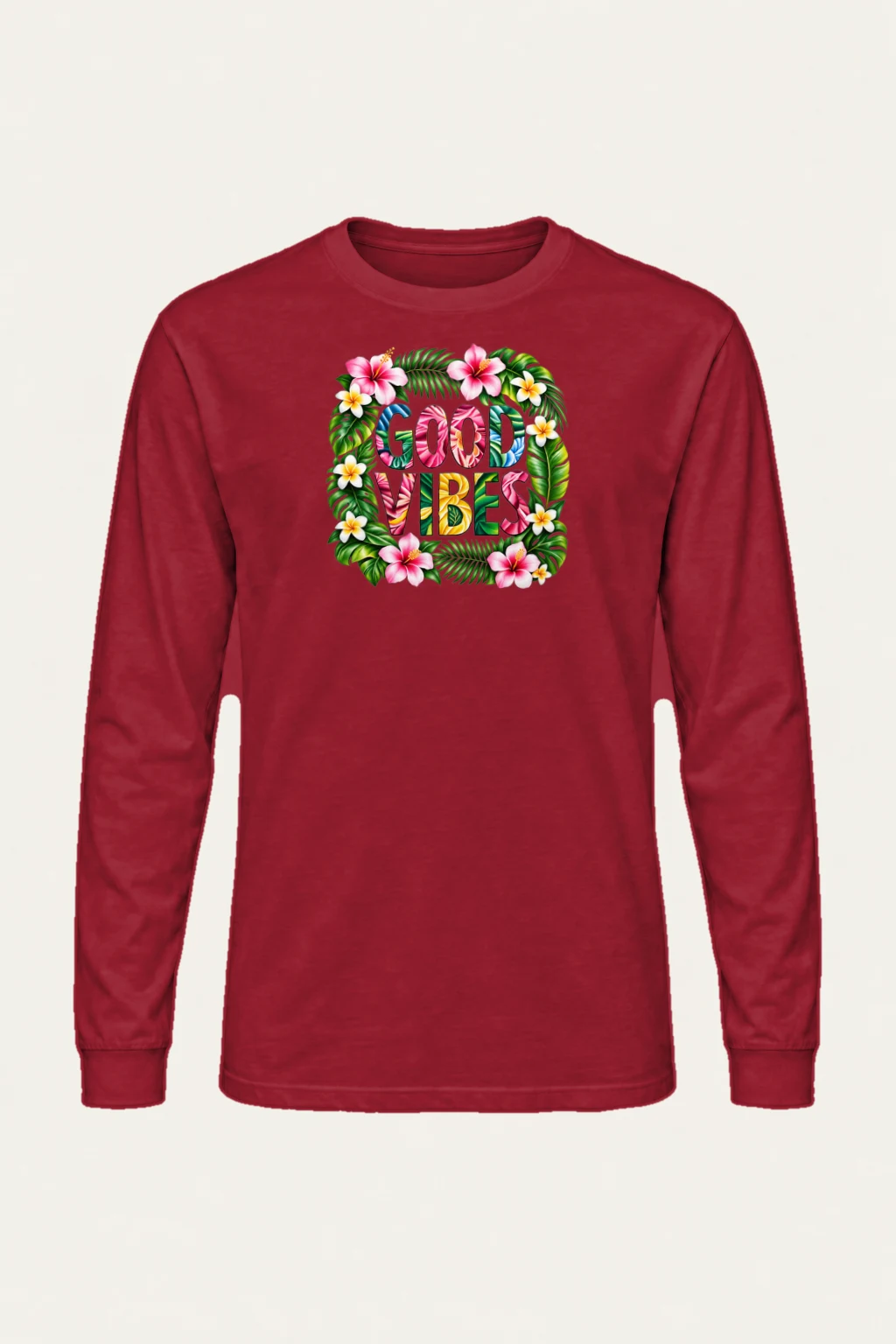 "Good Vibes Blooms" Unisex Longsleeve T-shirt | Gildan 2400