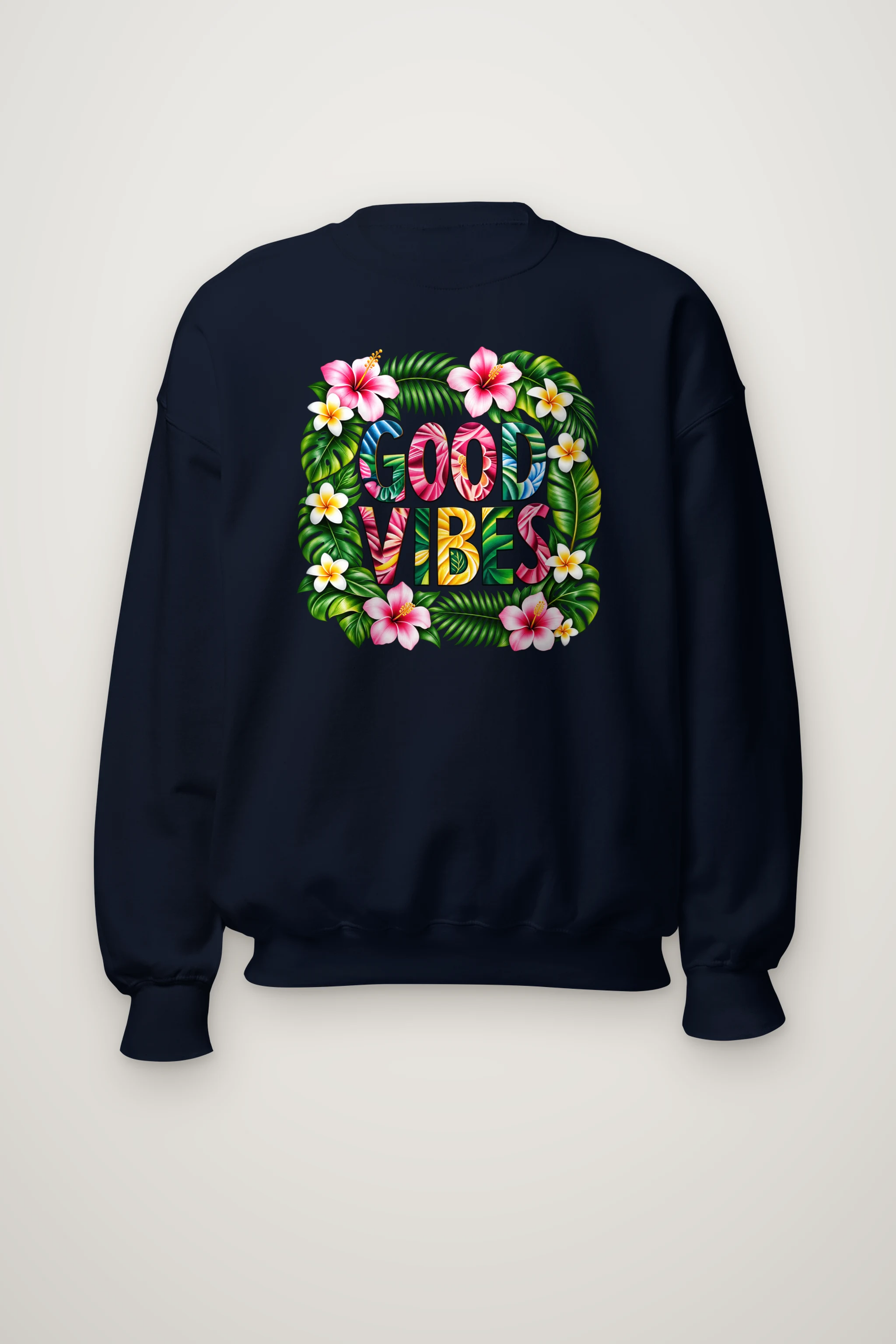 "Good Vibes Botanical" Heavy Blend Unisex Crewneck Sweatshirt