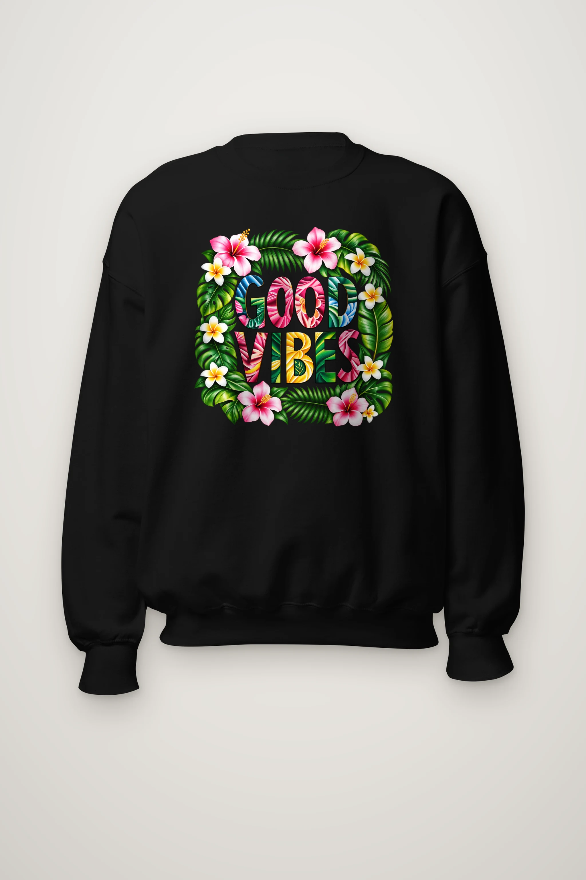 "Good Vibes Botanical" Heavy Blend Unisex Crewneck Sweatshirt