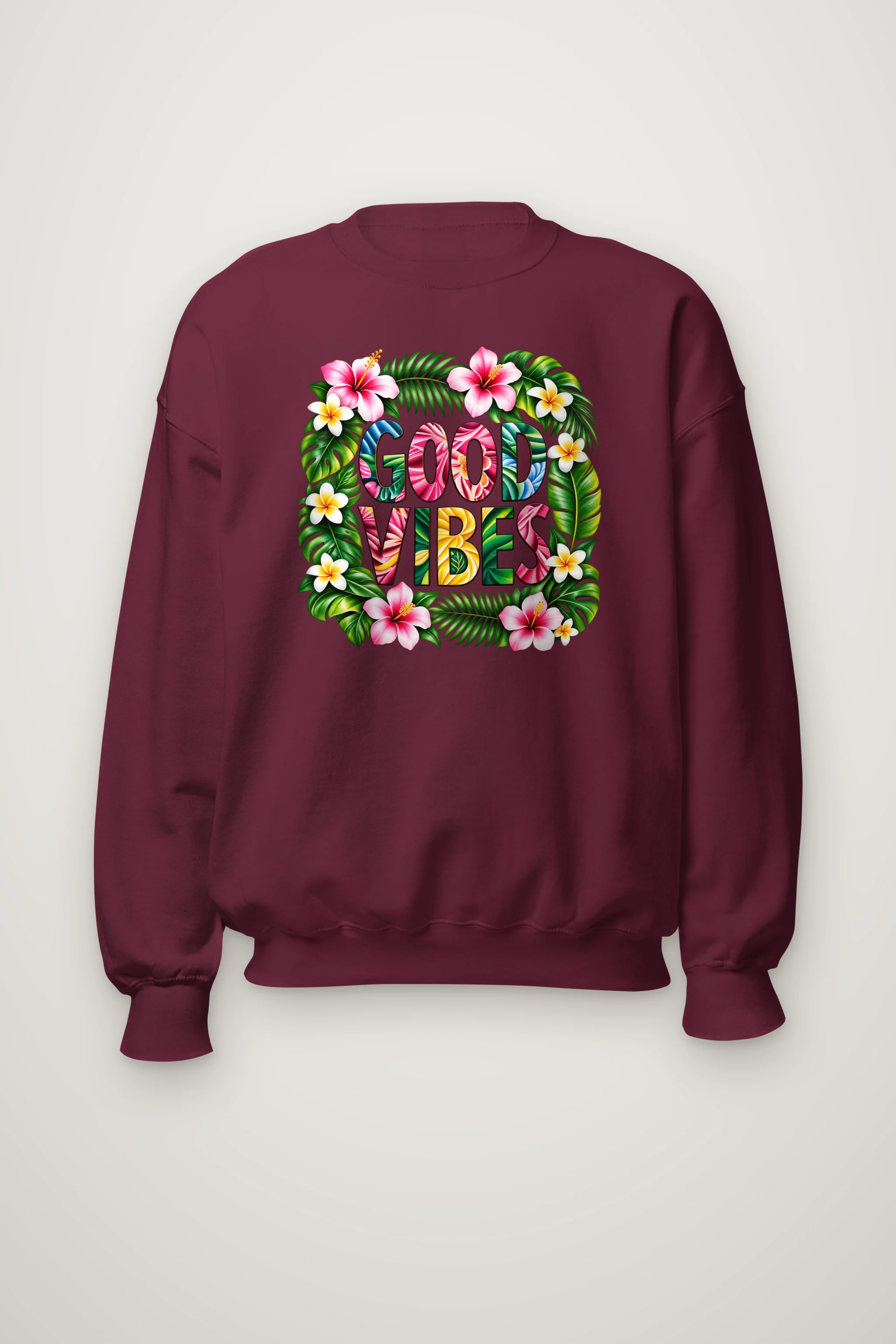 "Good Vibes Botanical" Heavy Blend Unisex Crewneck Sweatshirt