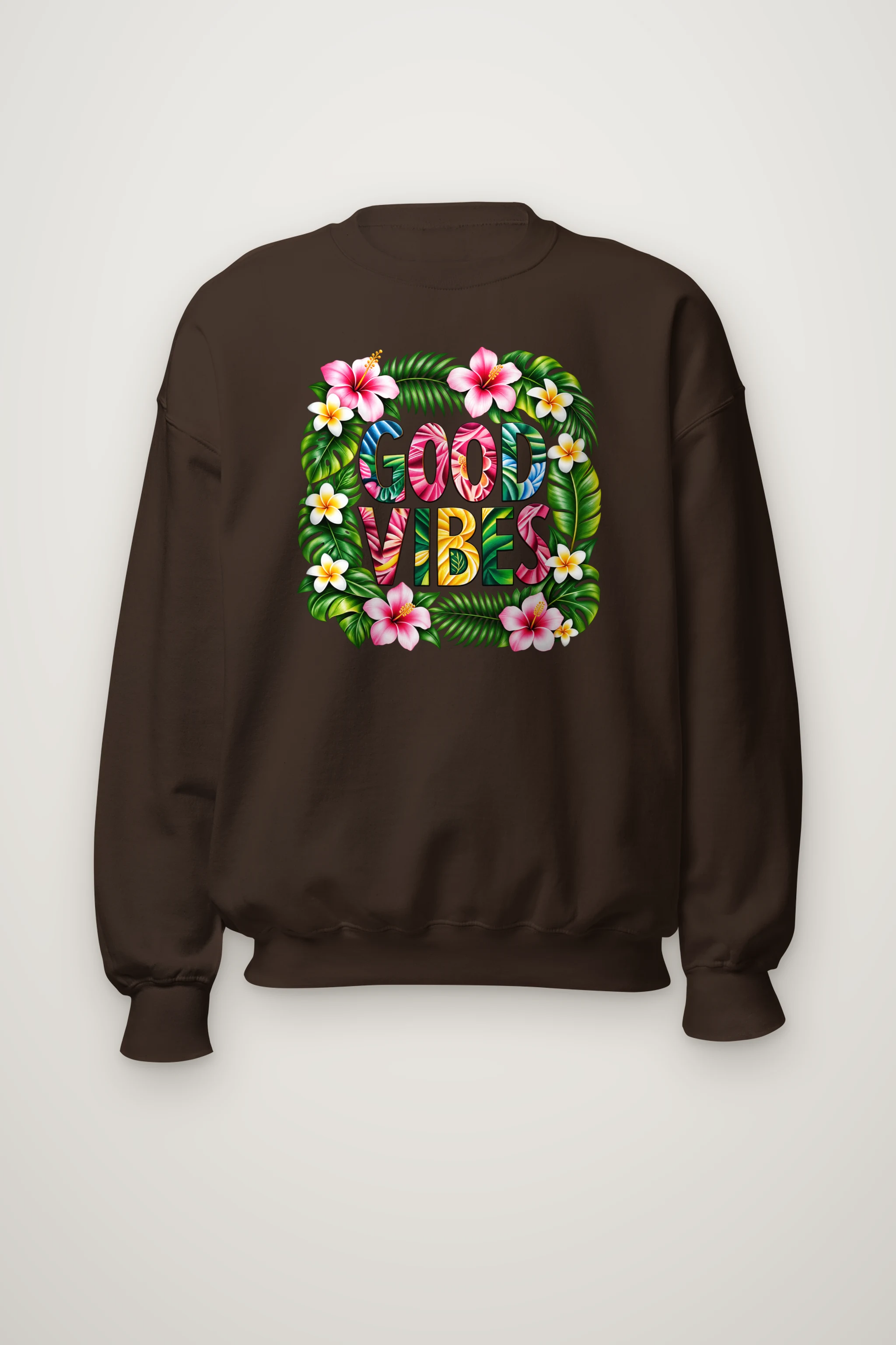 "Good Vibes Botanical" Heavy Blend Unisex Crewneck Sweatshirt