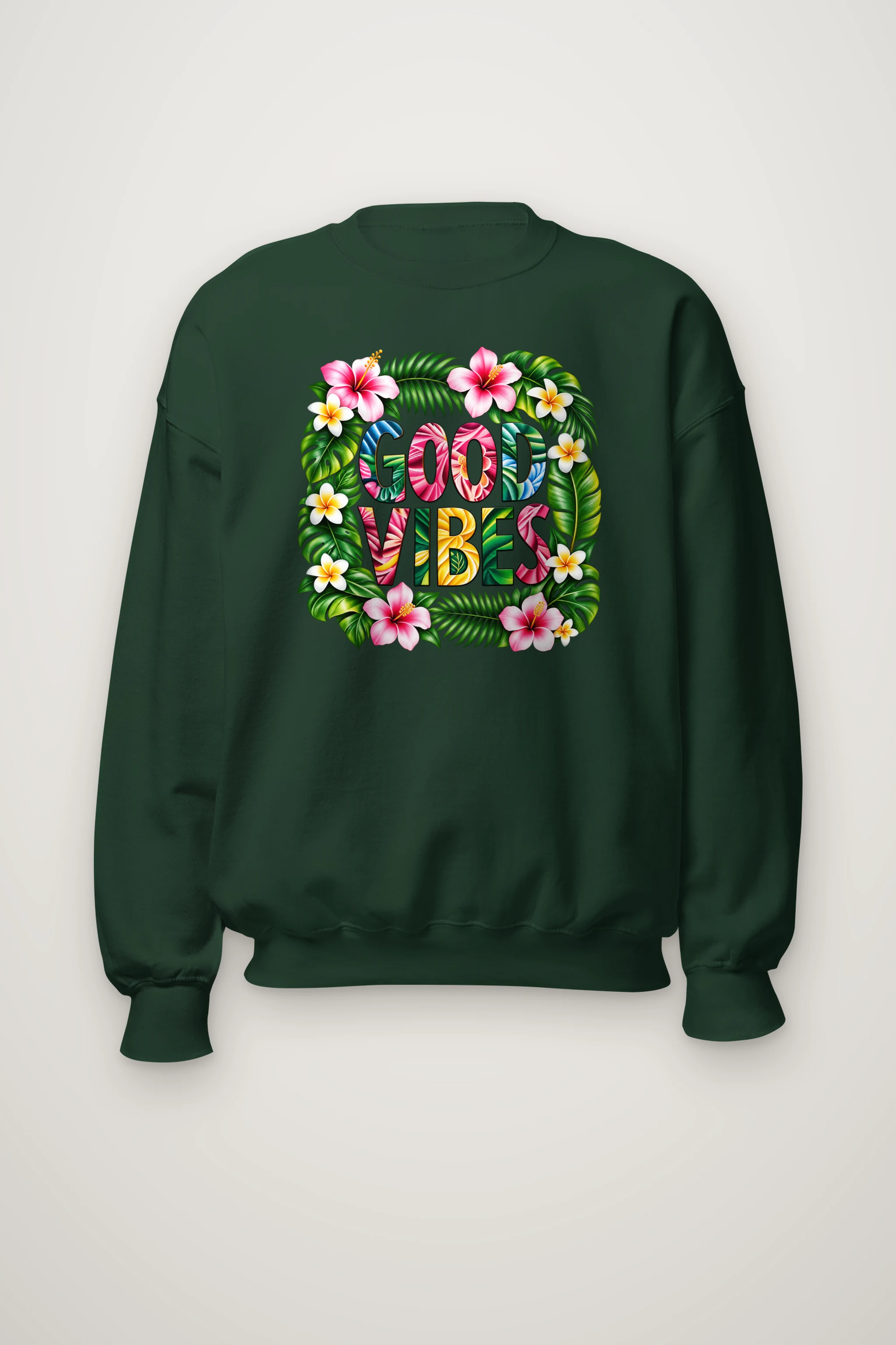 "Good Vibes Botanical" Heavy Blend Unisex Crewneck Sweatshirt