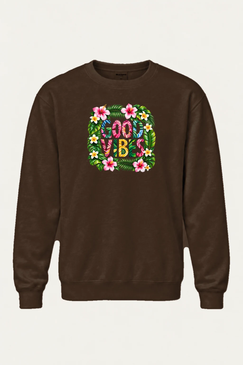 "Good Vibes Botanical" Heavy Blend Unisex Crewneck Sweatshirt | Gildan 18000