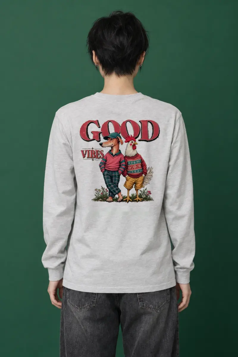 "Good Vibes Crew" Unisex Longsleeve T-shirt | Gildan 2400