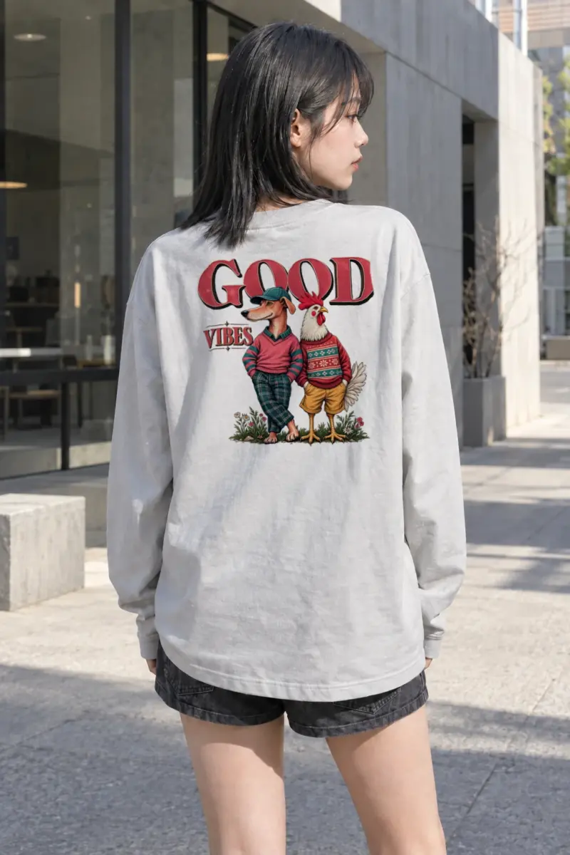 "Good Vibes Crew" Unisex Longsleeve T-shirt | Gildan 2400