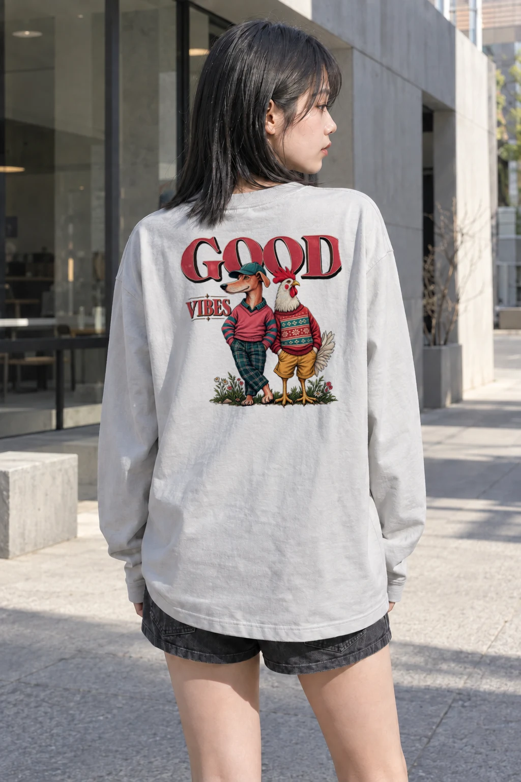 "Good Vibes Crew" Unisex Longsleeve T-shirt | Gildan 2400