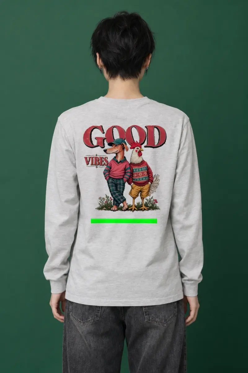 "Good Vibes Crew" Unisex Longsleeve T-shirt | Gildan 2400