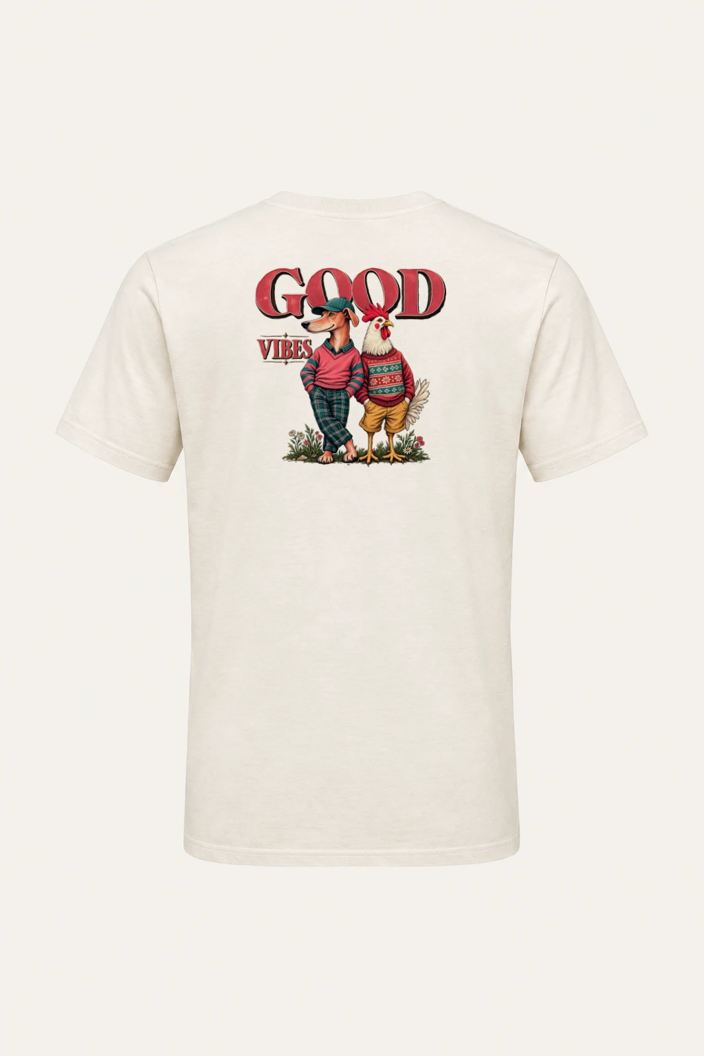 "Good Vibes Duo" Heavyweight Unisex Crewneck T-shirt | Gildan 5000