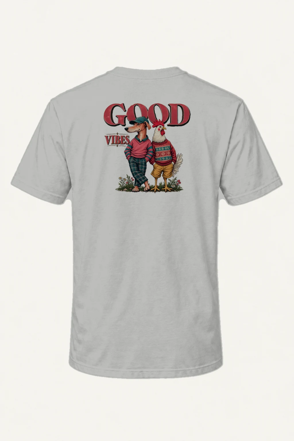 "Good Vibes Duo" Heavyweight Unisex Crewneck T-shirt | Gildan 5000