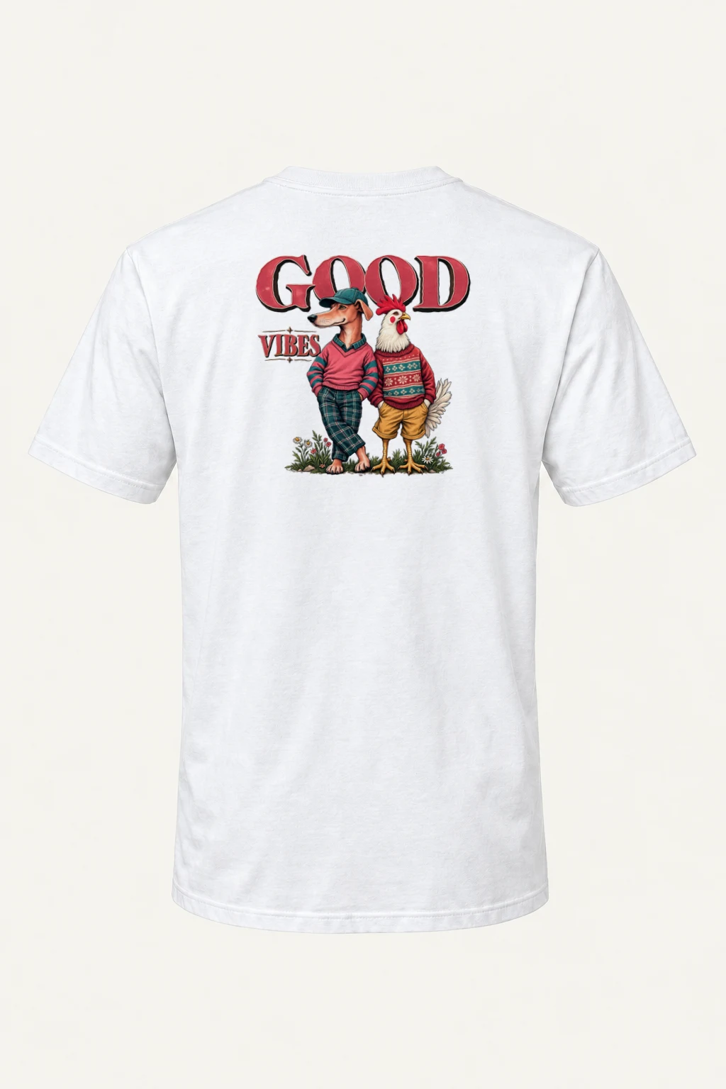 "Good Vibes Duo" Heavyweight Unisex Crewneck T-shirt | Gildan 5000