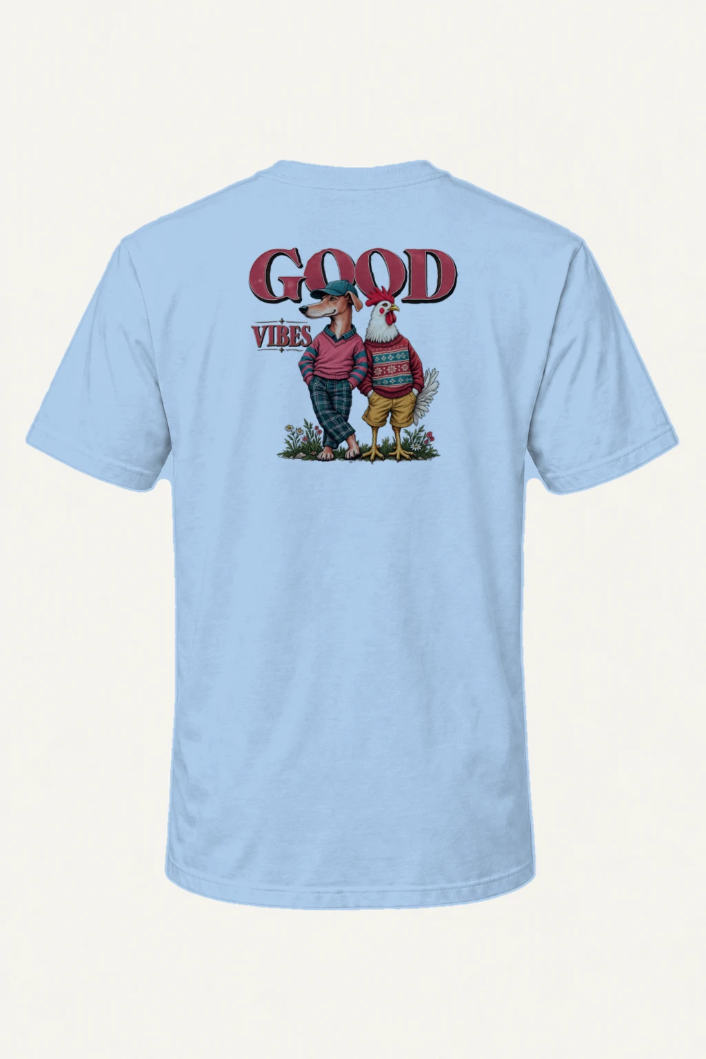 "Good Vibes Duo" Heavyweight Unisex Crewneck T-shirt | Gildan 5000