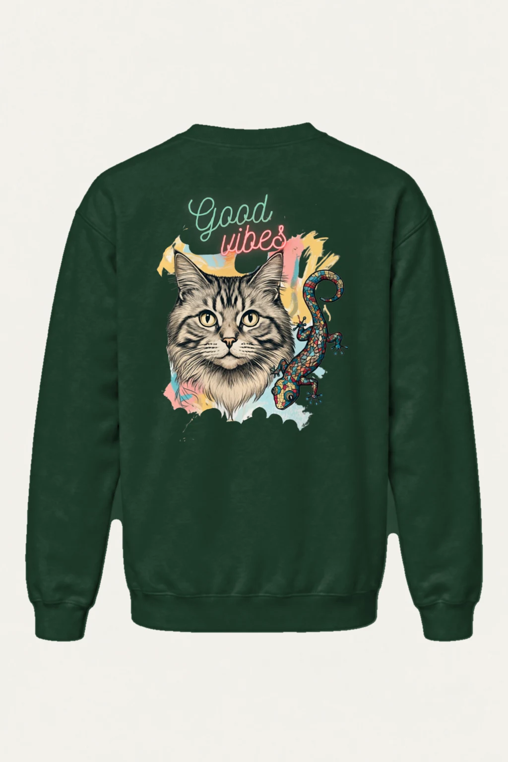"Good Vibes Friends" Heavy Blend Unisex Crewneck Sweatshirt | Gildan 18000
