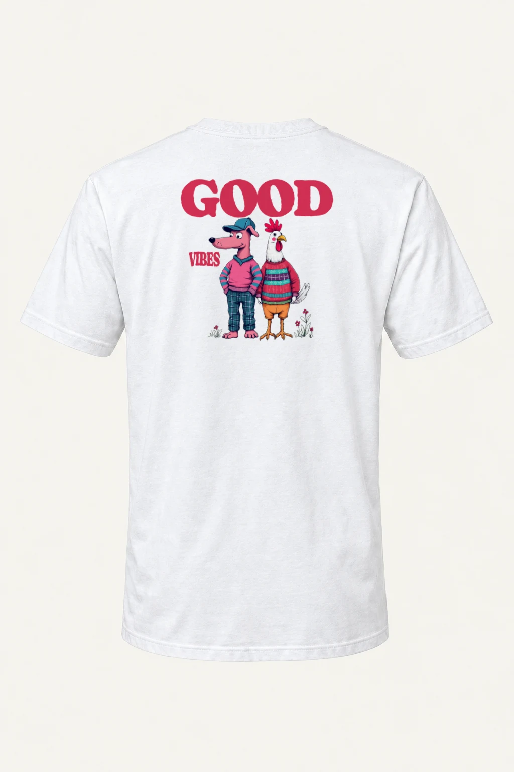 "Good Vibes Friends" Heavyweight Unisex Crewneck T-shirt | Gildan 5000