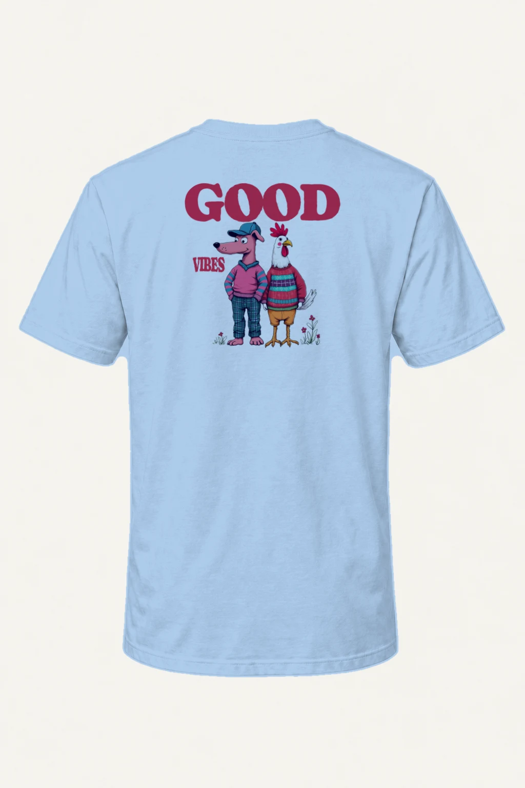 "Good Vibes Friends" Heavyweight Unisex Crewneck T-shirt | Gildan 5000