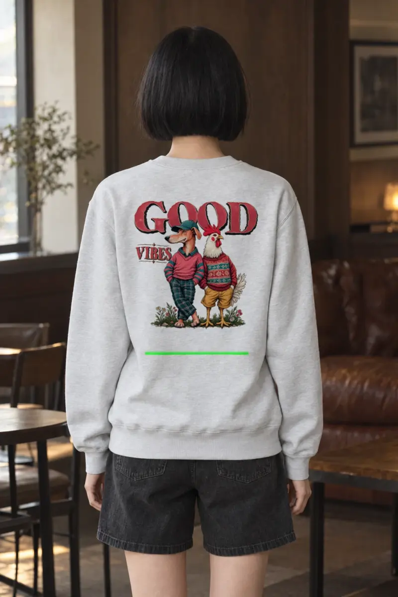 "Good Vibes" Heavy Blend Unisex Crewneck Sweatshirt | Gildan 18000