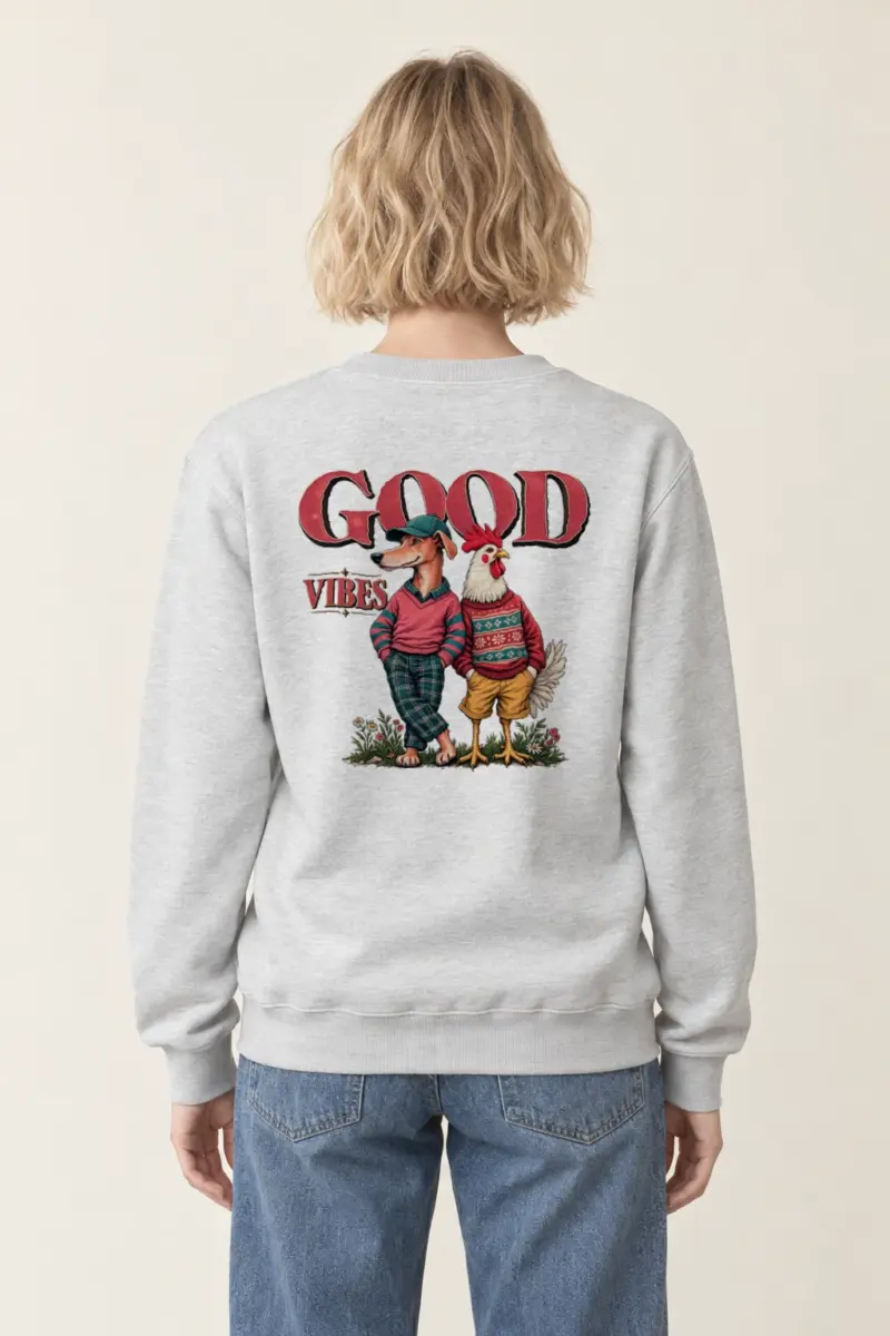 "Good Vibes" Heavy Blend Unisex Crewneck Sweatshirt | Gildan 18000