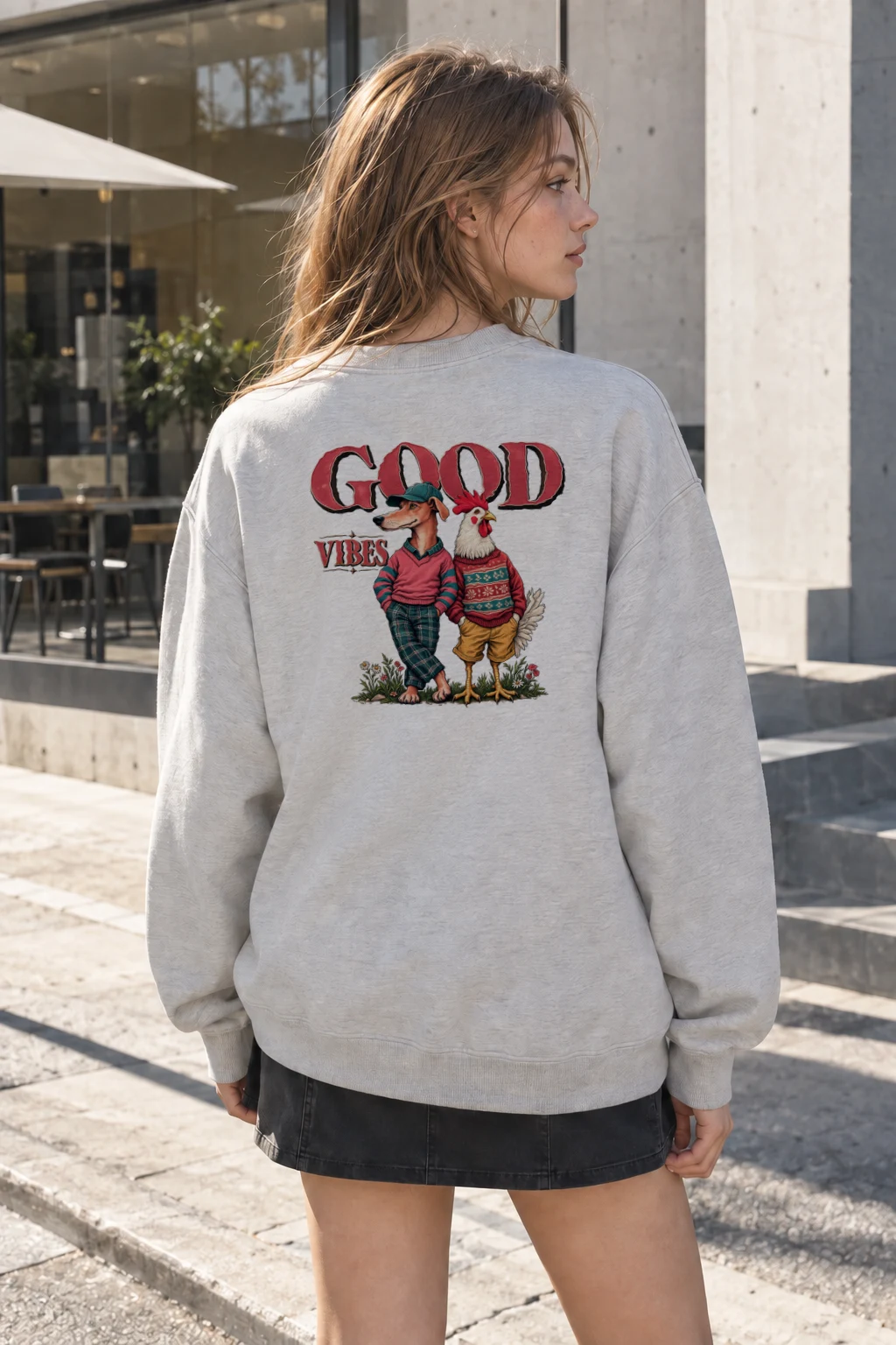"Good Vibes" Heavy Blend Unisex Crewneck Sweatshirt | Gildan 18000