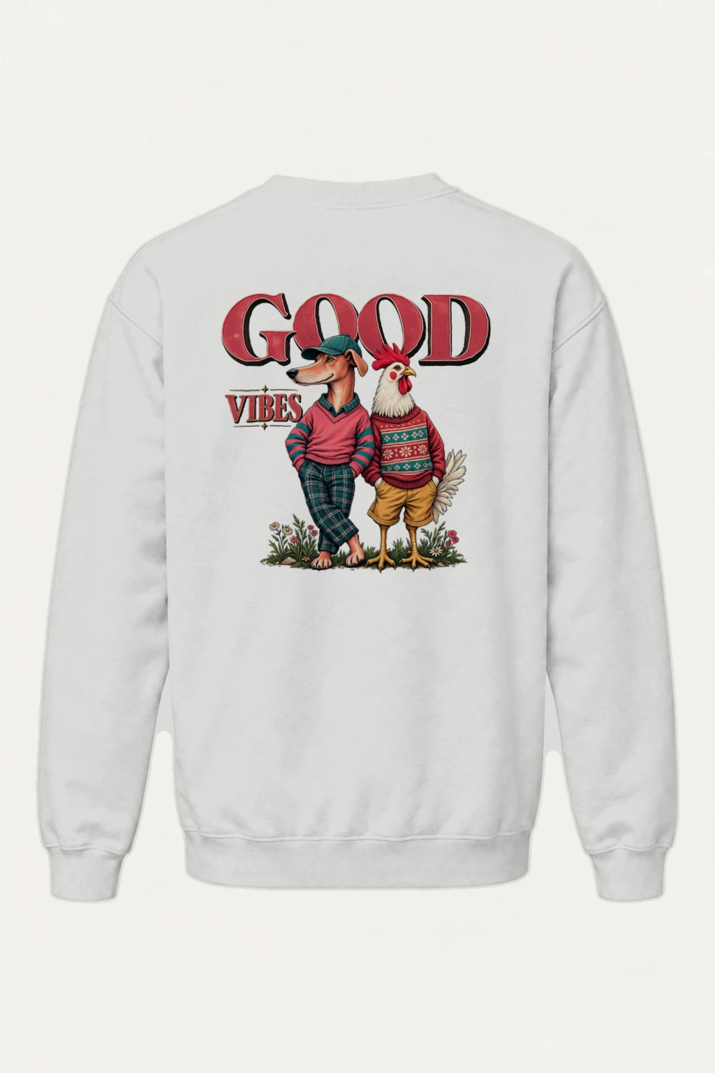 "Good Vibes" Heavy Blend Unisex Crewneck Sweatshirt | Gildan 18000