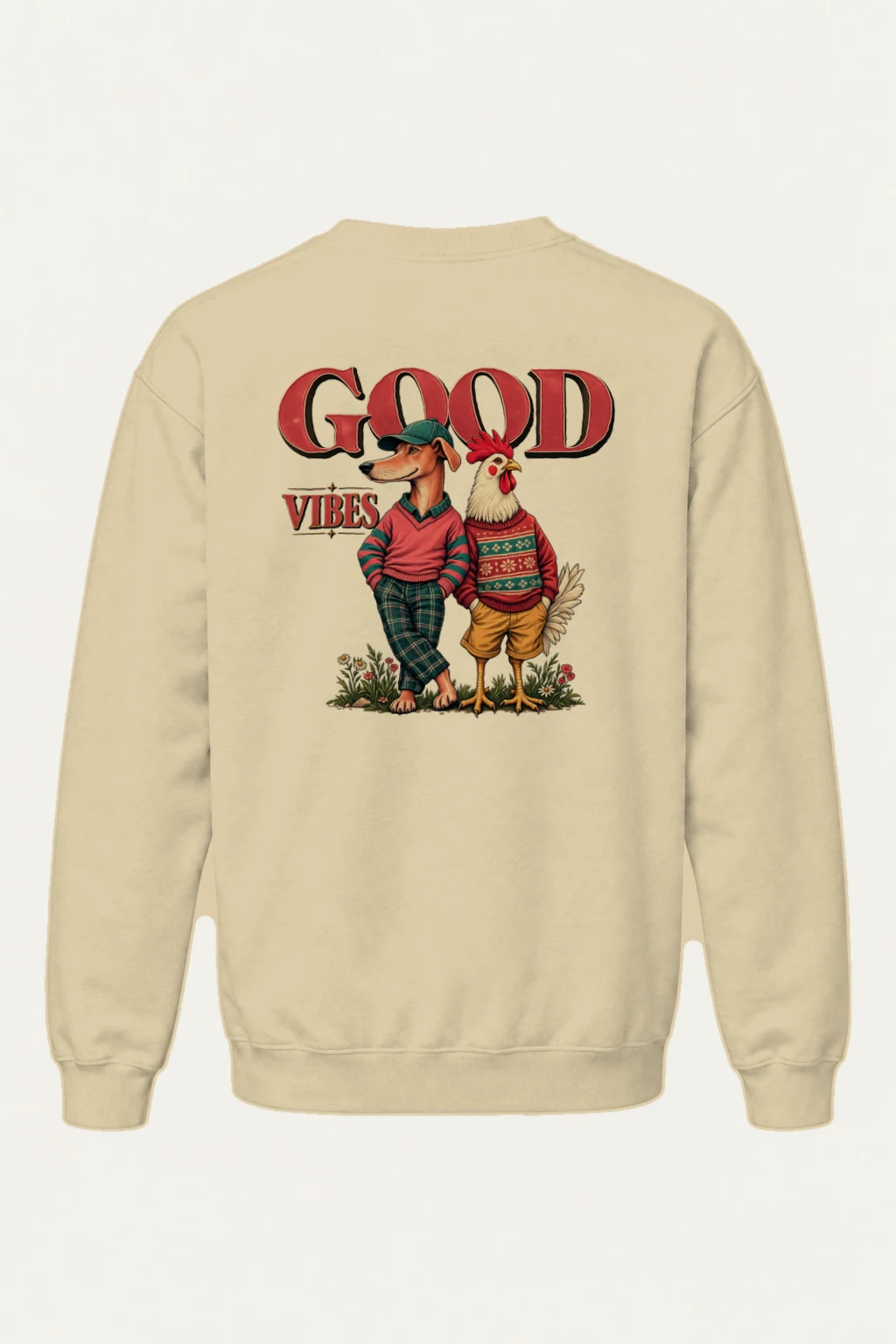 "Good Vibes" Heavy Blend Unisex Crewneck Sweatshirt | Gildan 18000