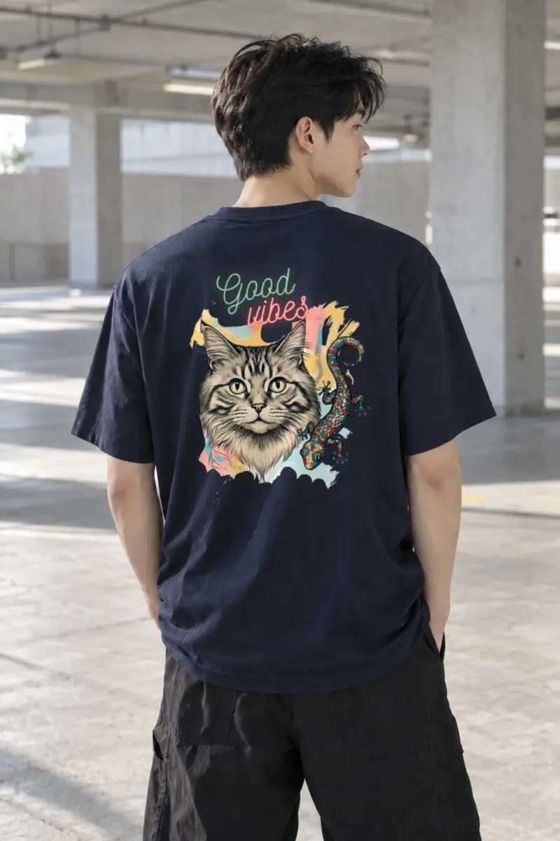 “Good Vibes” Heavyweight Unisex Crewneck T-shirt | Gildan 5000