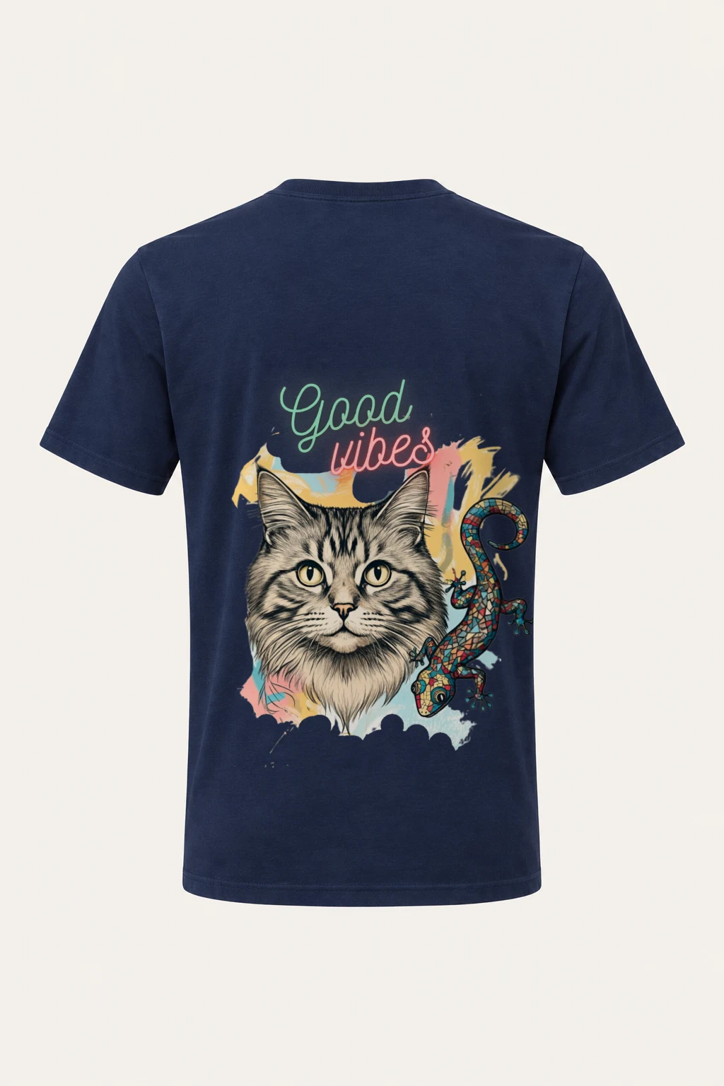 "Good Vibes" Heavyweight Unisex Crewneck T-shirt | Gildan 5000