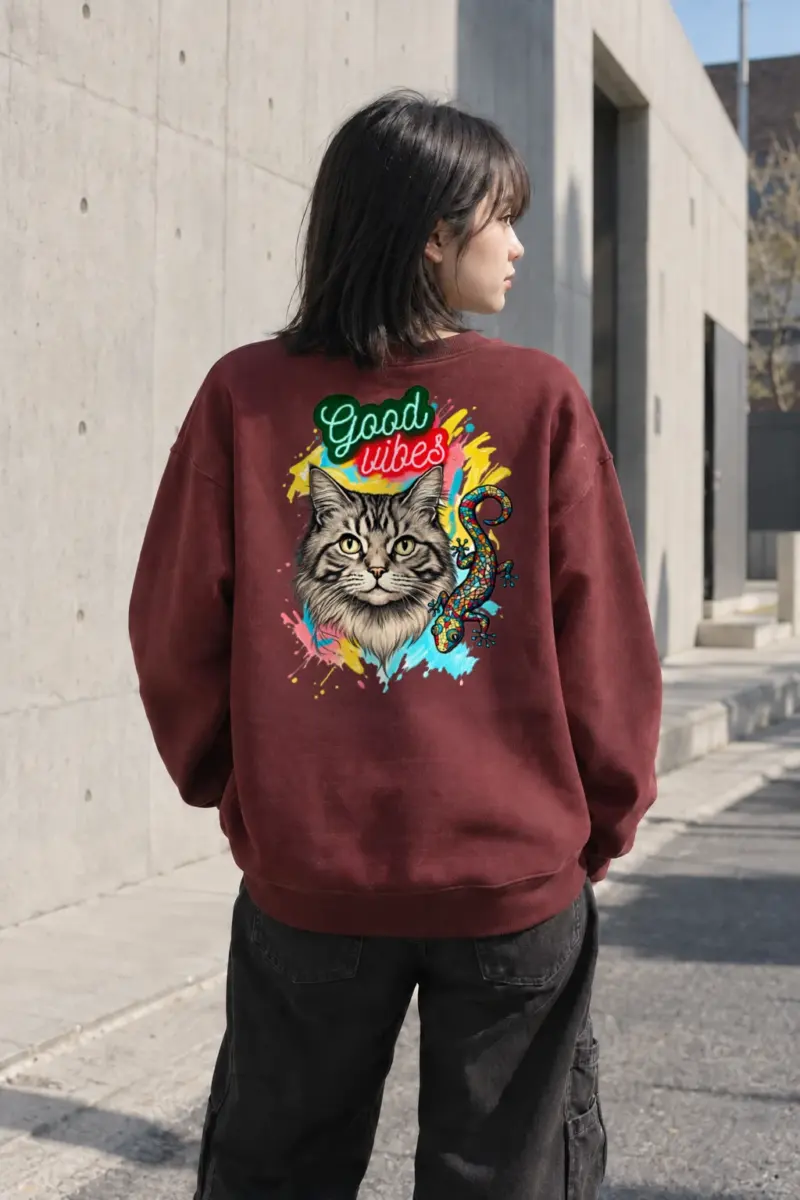 "Good Vibes Mosaic" Heavy Blend Unisex Crewneck Sweatshirt | Gildan 18000