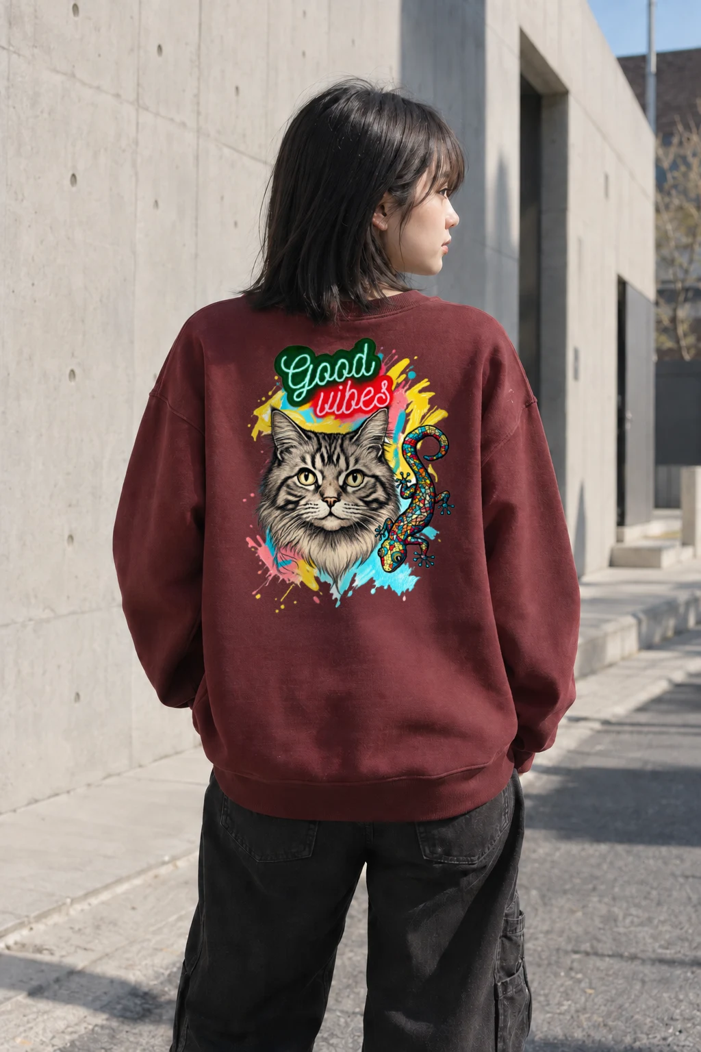 "Good Vibes Mosaic" Heavy Blend Unisex Crewneck Sweatshirt | Gildan 18000