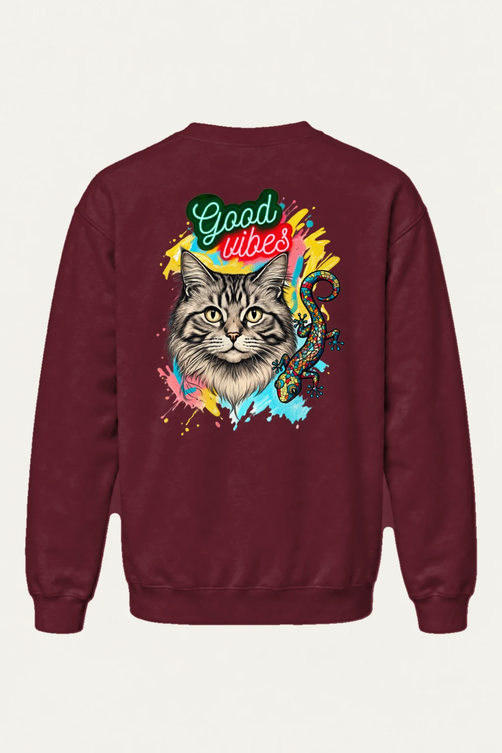 "Good Vibes Mosaic" Heavy Blend Unisex Crewneck Sweatshirt | Gildan 18000