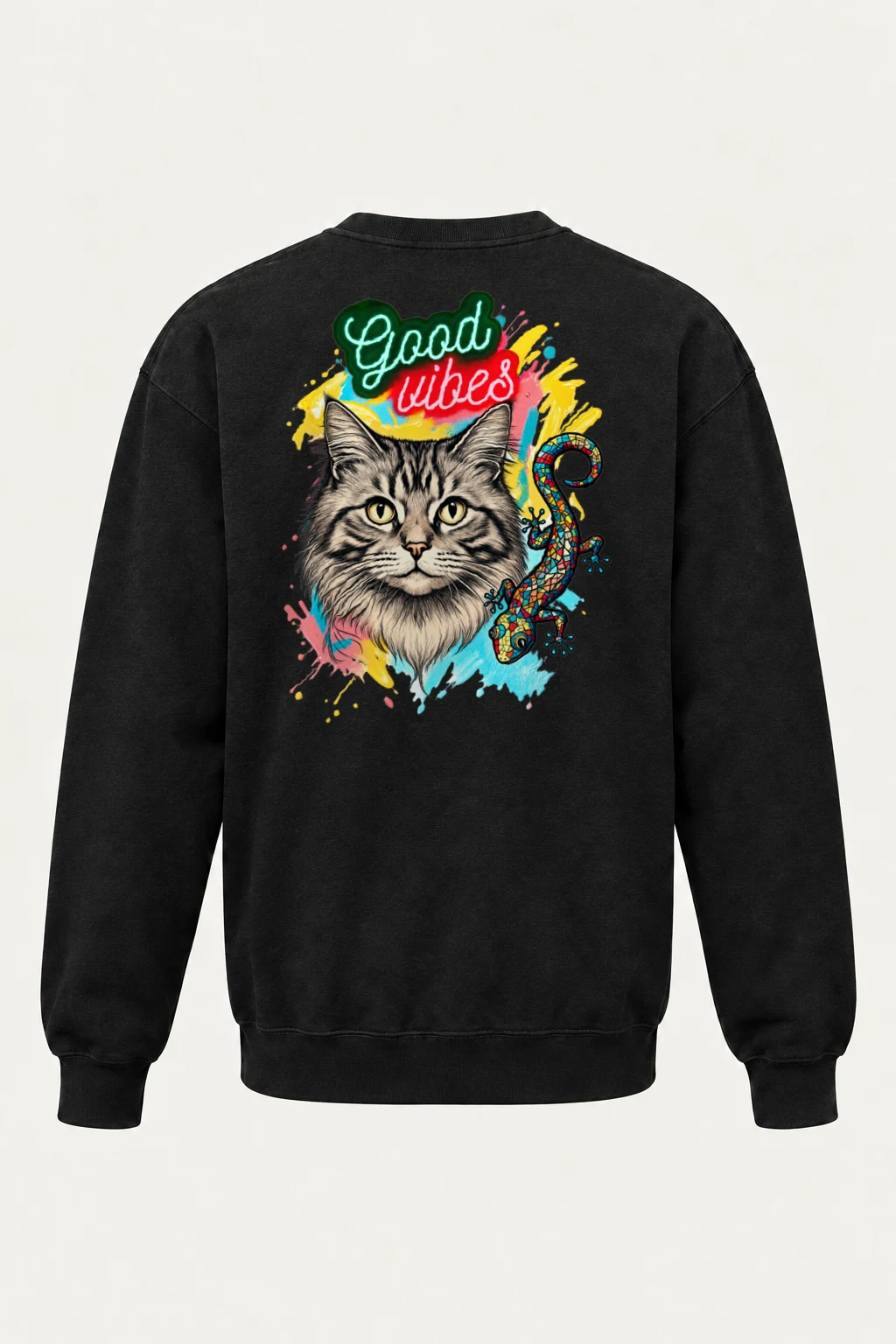 "Good Vibes Mosaic" Heavy Blend Unisex Crewneck Sweatshirt | Gildan 18000