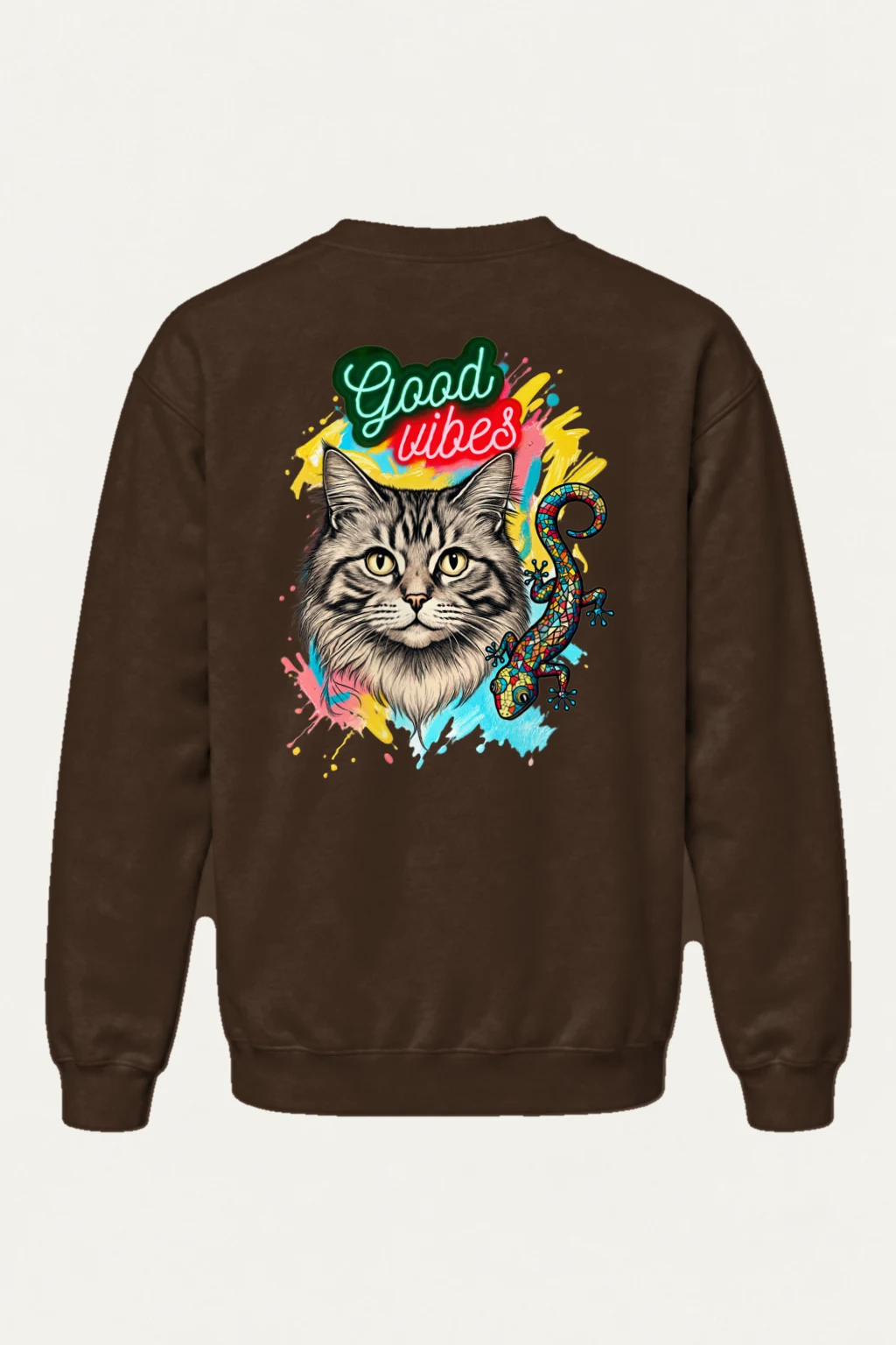 "Good Vibes Mosaic" Heavy Blend Unisex Crewneck Sweatshirt | Gildan 18000
