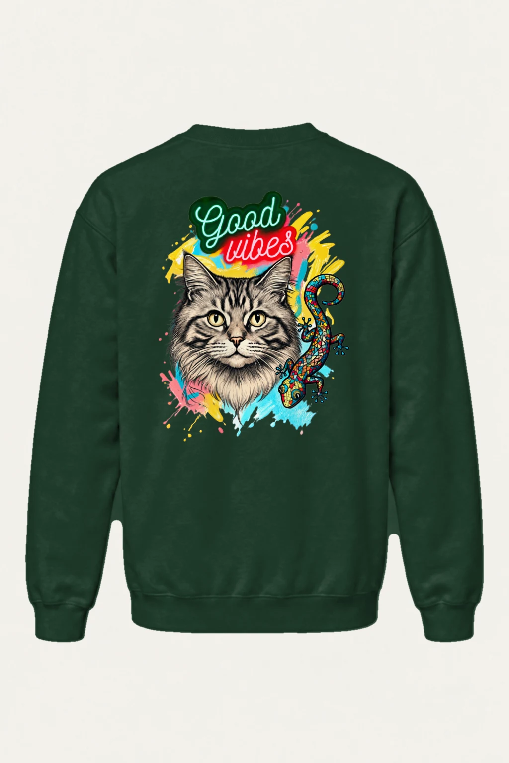 "Good Vibes Mosaic" Heavy Blend Unisex Crewneck Sweatshirt | Gildan 18000
