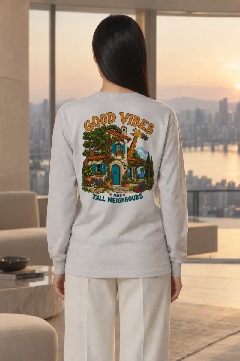 "Good Vibes Neighbours" Unisex Longsleeve T-shirt | Gildan 2400