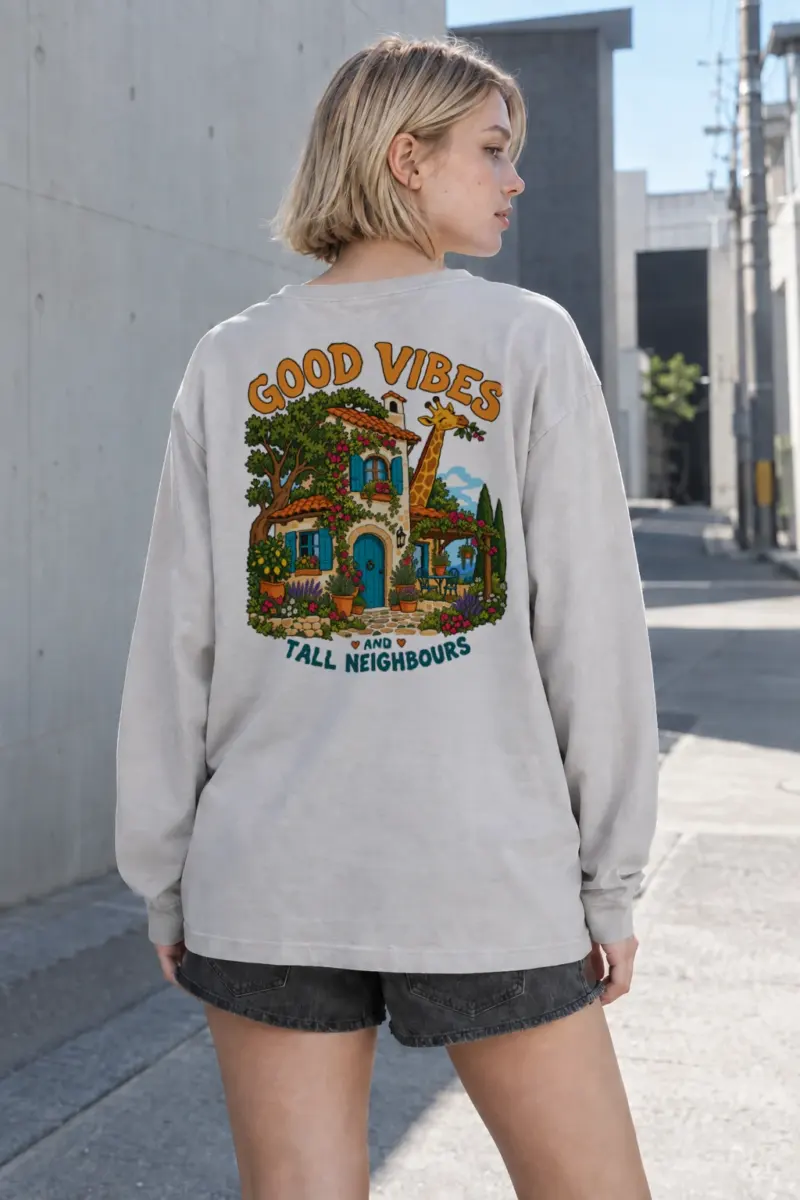 "Good Vibes Neighbours" Unisex Longsleeve T-shirt | Gildan 2400