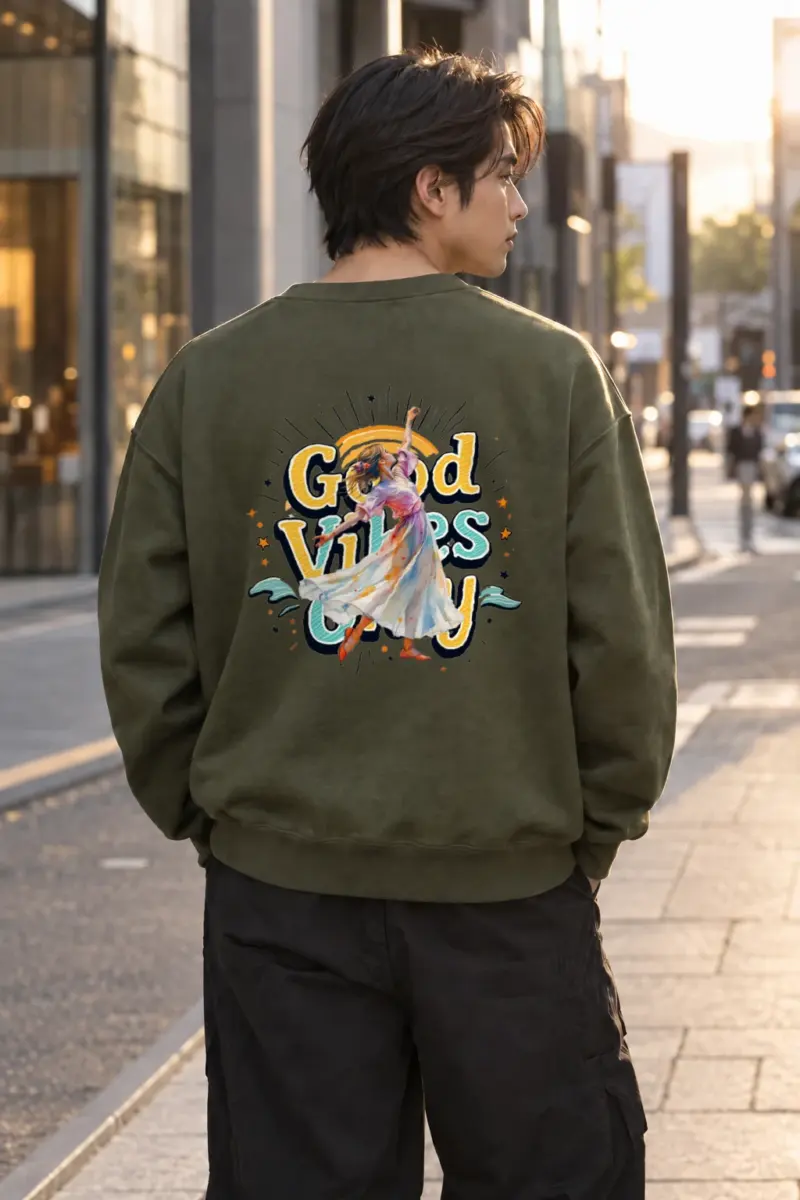 “Good Vibes Only” Heavy Blend Unisex Crewneck Sweatshirt | Gildan 18000