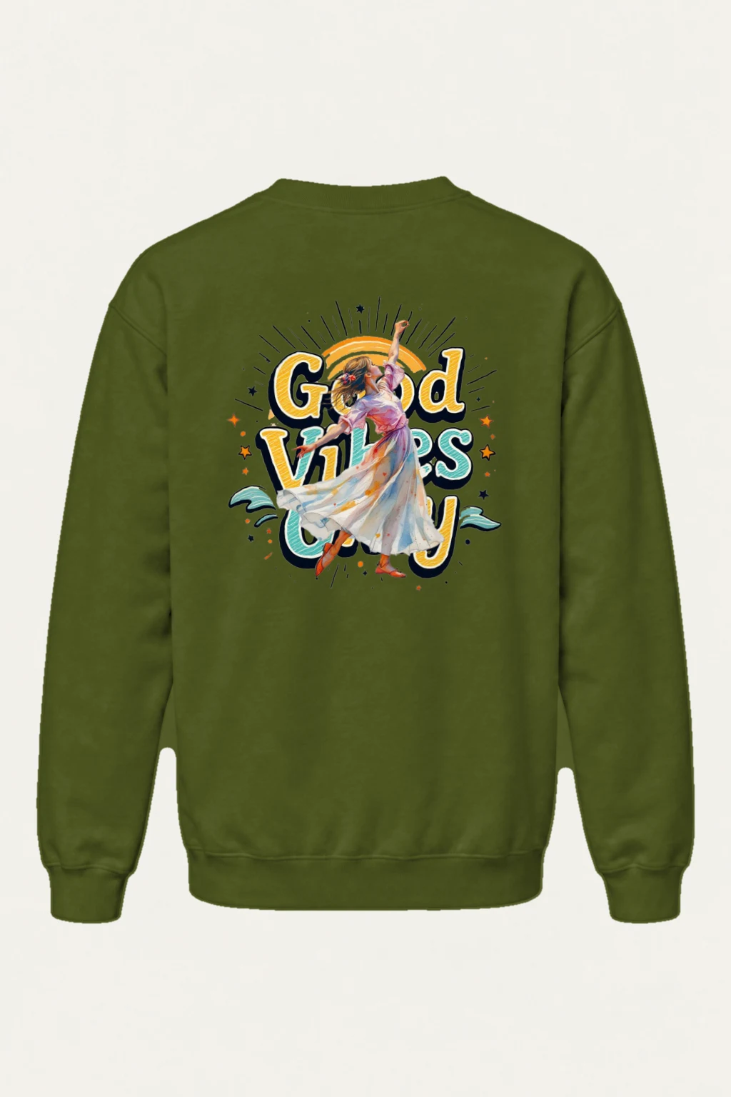 "Good Vibes Only" Heavy Blend Unisex Crewneck Sweatshirt | Gildan 18000