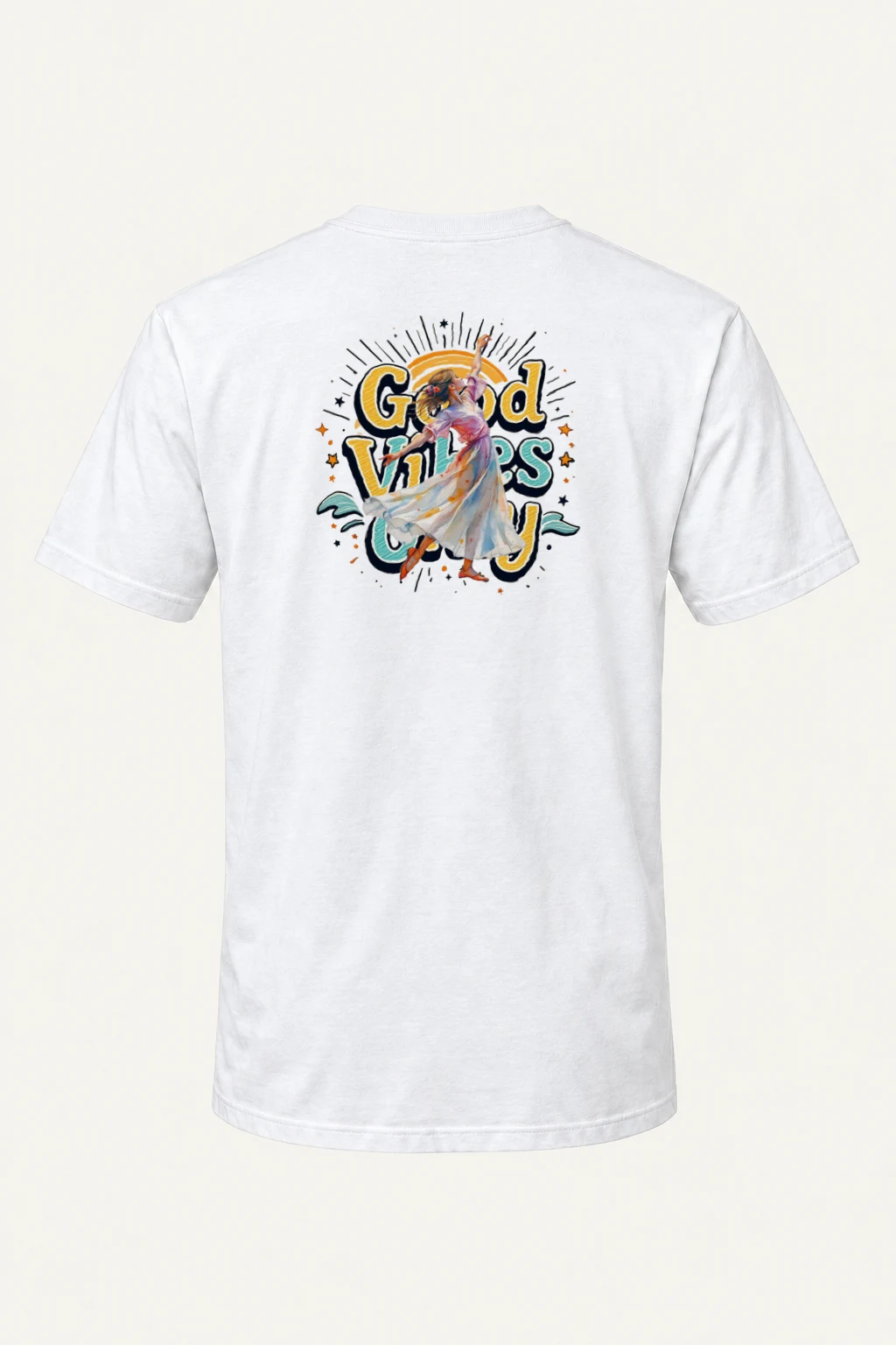 "Good Vibes Only" Heavyweight Unisex Crewneck T-shirt | Gildan 5000