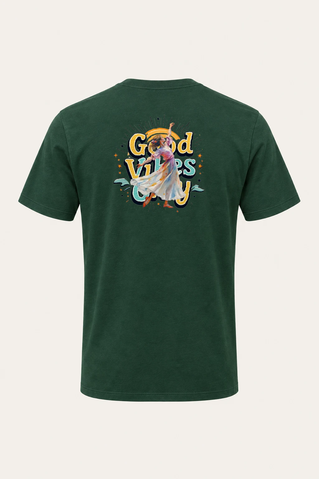 "Good Vibes Only" Heavyweight Unisex Crewneck T-shirt | Gildan 5000