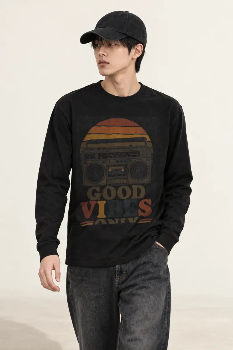"Good Vibes Only" Unisex Longsleeve T-shirt | Gildan 2400