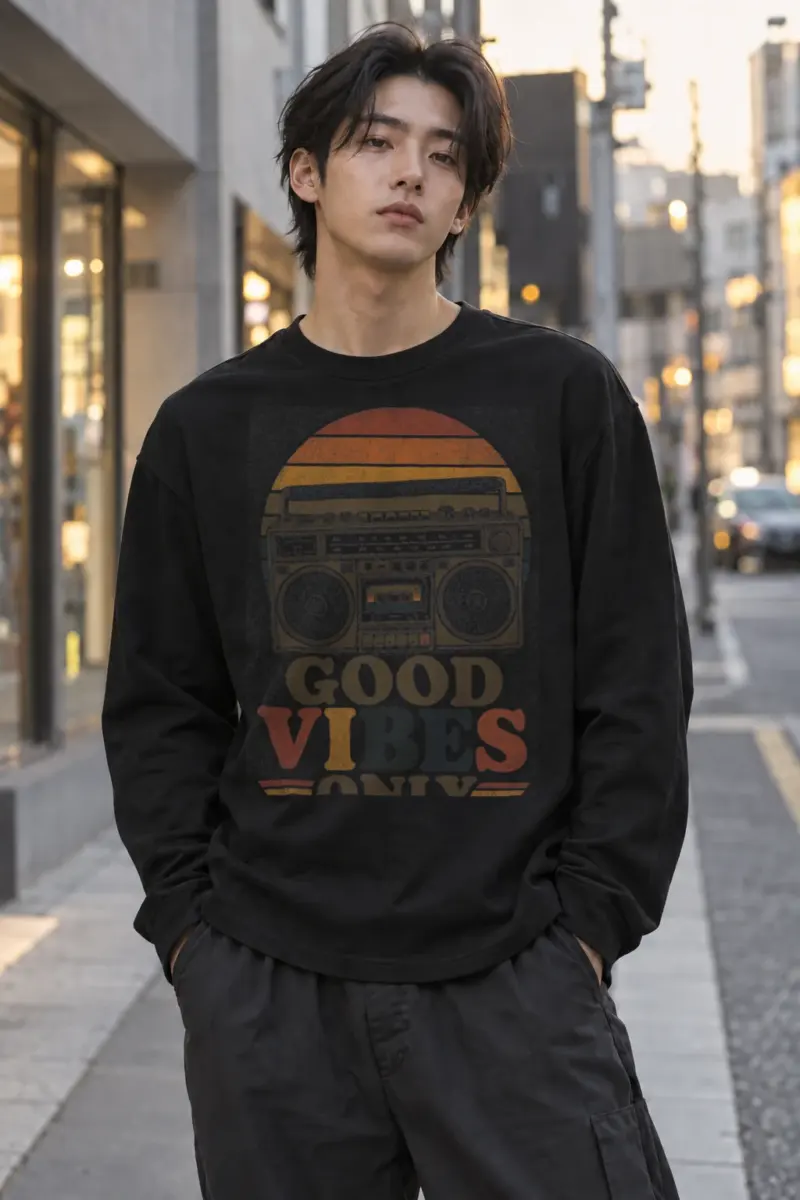 "Good Vibes Only" Unisex Longsleeve T-shirt | Gildan 2400