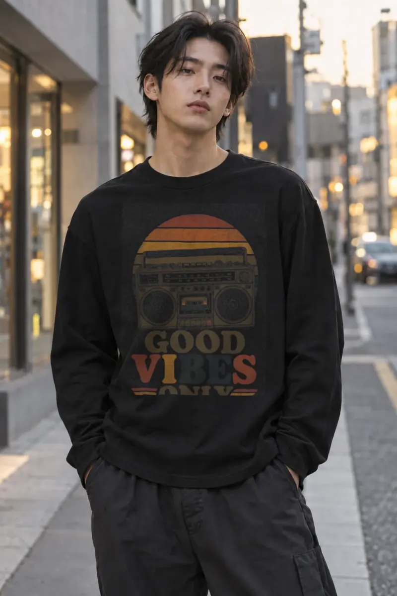 "Good Vibes Only" Unisex Longsleeve T-shirt | Gildan 2400