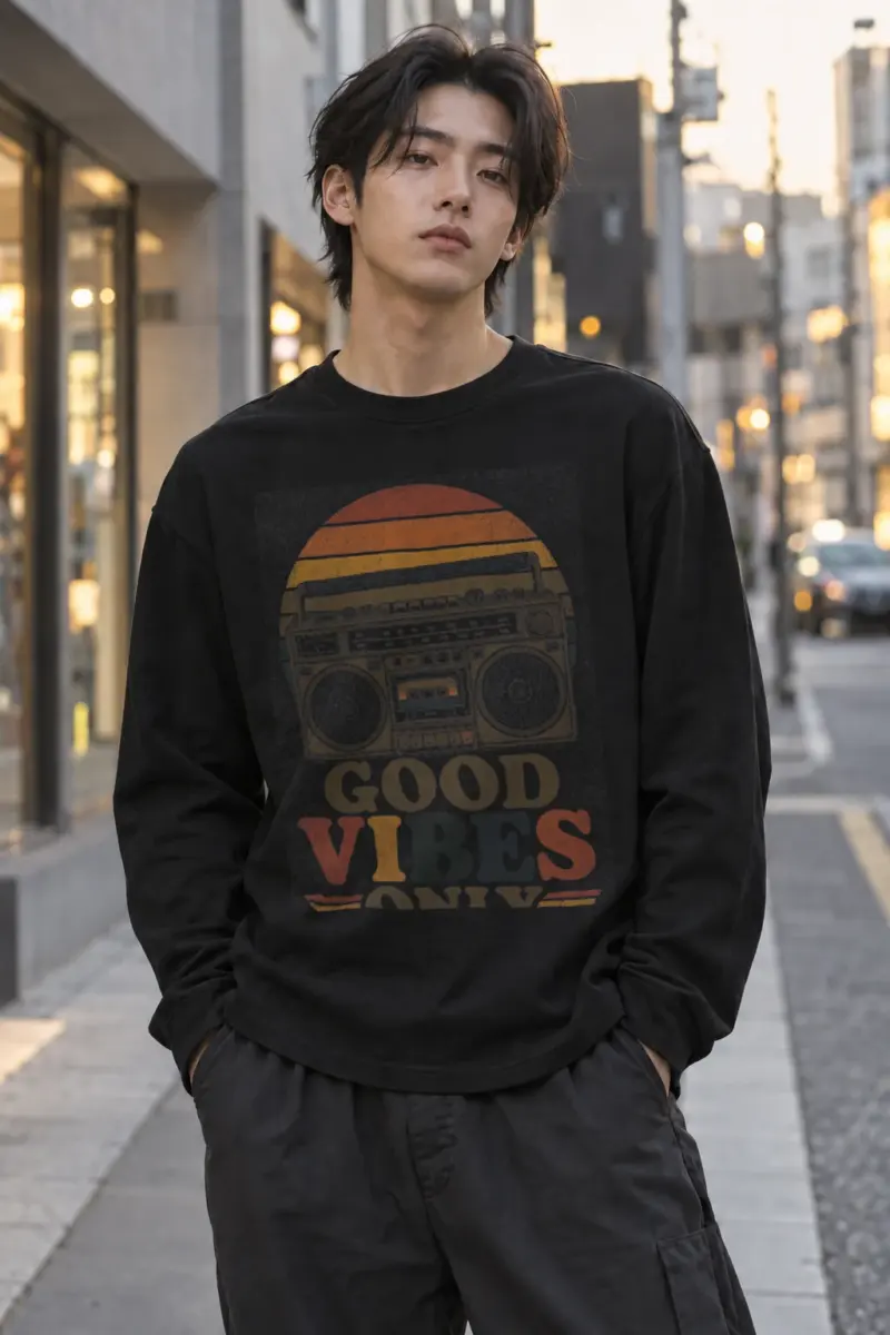 "Good Vibes Only" Unisex Longsleeve T-shirt | Gildan 2400