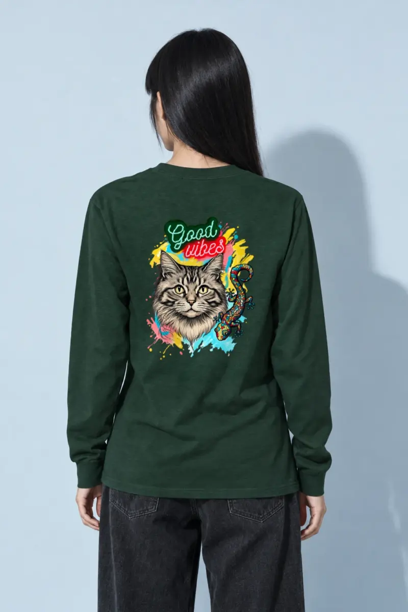 "Good Vibes Tabby" Unisex Longsleeve T-shirt