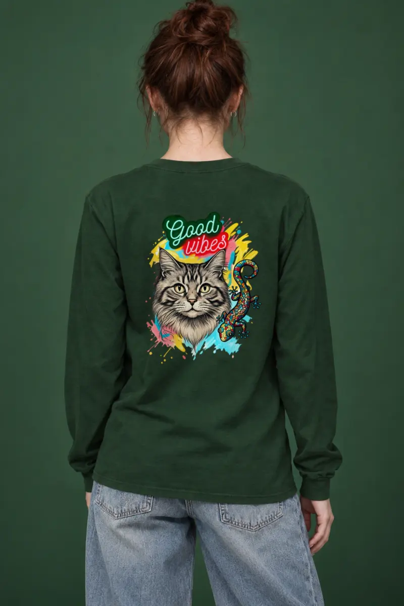 "Good Vibes Tabby" Unisex Longsleeve T-shirt
