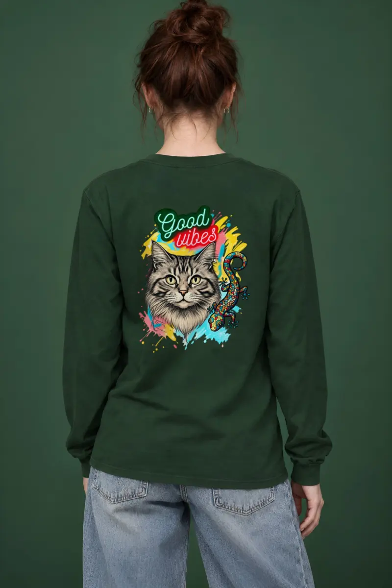 "Good Vibes Tabby" Unisex Longsleeve T-shirt
