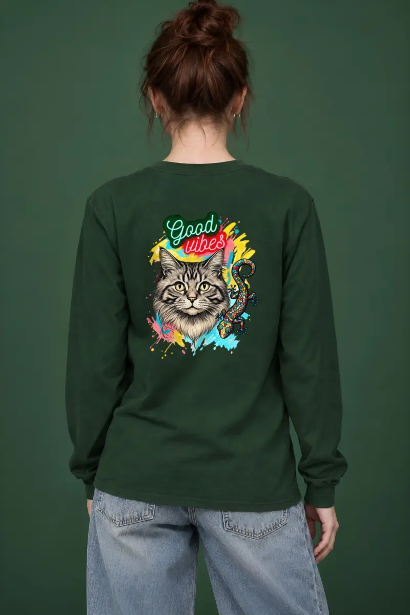"Good Vibes Tabby" Unisex Longsleeve T-shirt