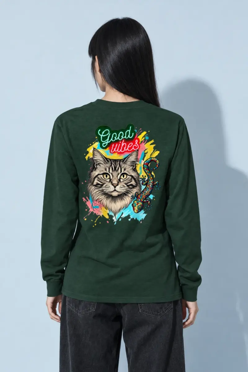 "Good Vibes Tabby" Unisex Longsleeve T-shirt