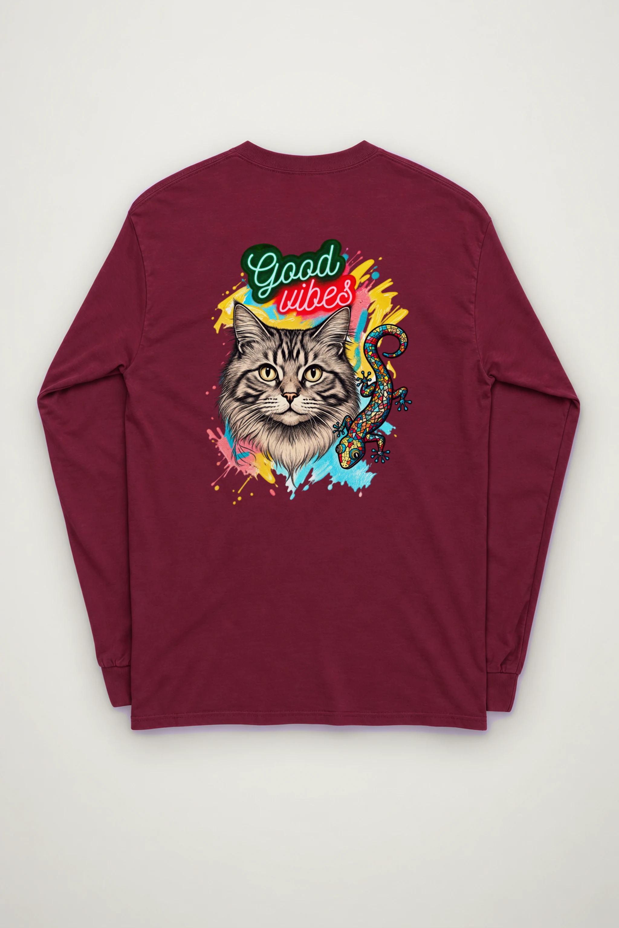 "Good Vibes Tabby" Unisex Longsleeve T-shirt