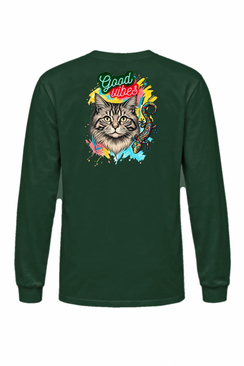 "Good Vibes Tabby" Unisex Longsleeve T-shirt | Gildan 2400